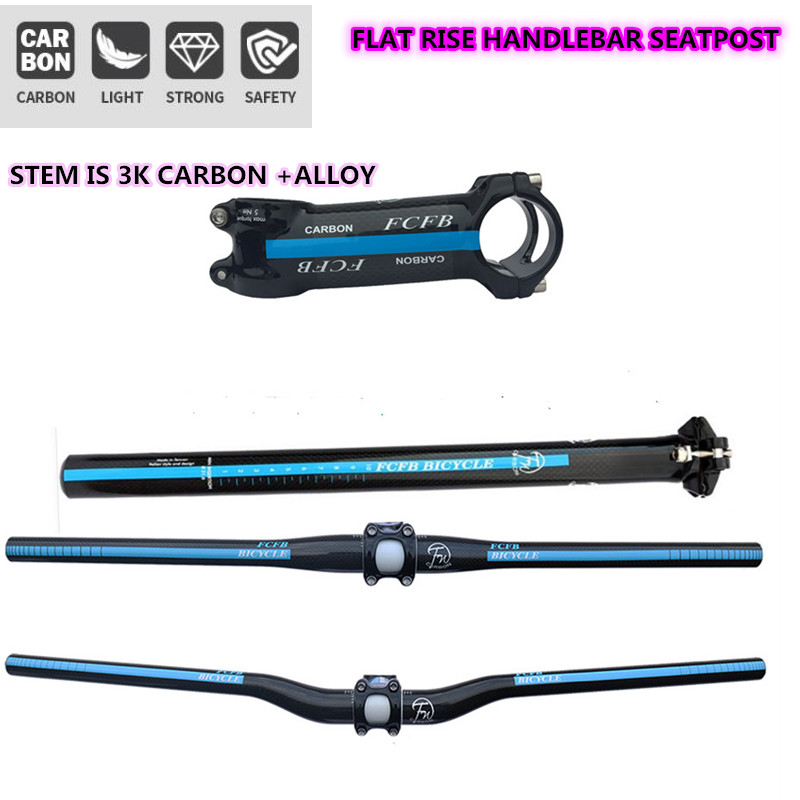 Setang Karbon Set Setang Biru  - Mountain Biking Blue Mountains ulasan dan harga